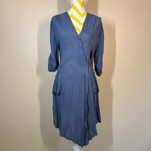 NWT Tiziana Cervasio Asymmetrical Cotton Tunic (Italian) • Blueish Gray • Size M
